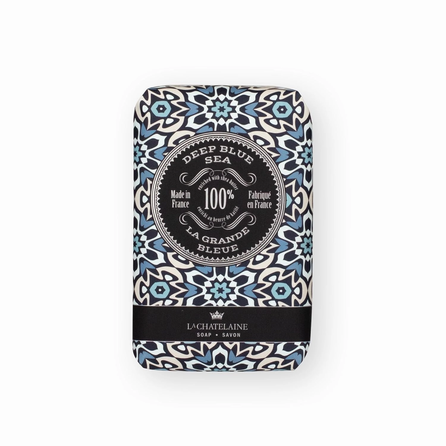La Chatelaine Soap Supply Tin Gift Set |Unisex, Men, Women| Plant-based shea butter bar soaps | Made in France | Natural and Organic | Large soap bars | Set of 6, 8.8 oz./250g bars - Gray Mosaic