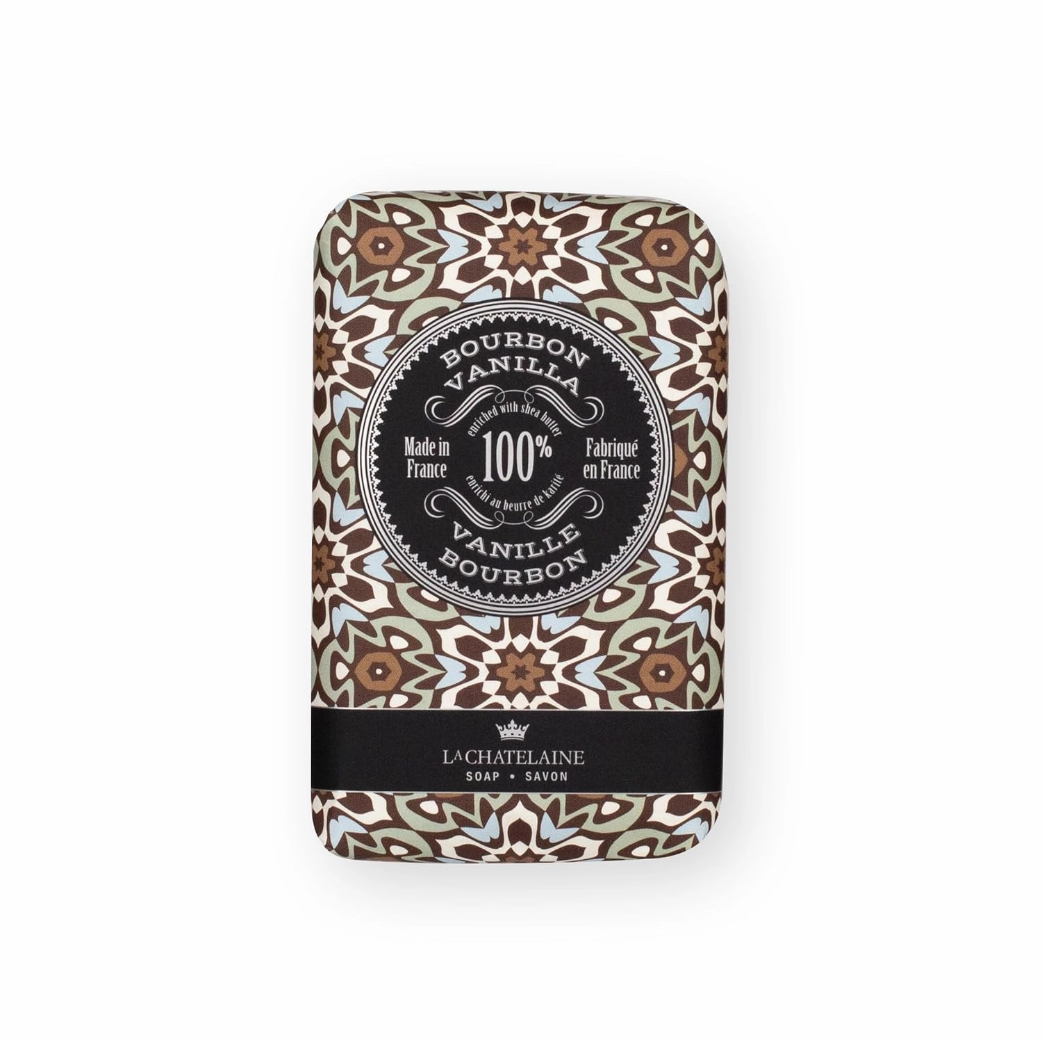 La Chatelaine Soap Supply Tin Gift Set |Unisex, Men, Women| Plant-based shea butter bar soaps | Made in France | Natural and Organic | Large soap bars | Set of 6, 8.8 oz./250g bars - Gray Mosaic