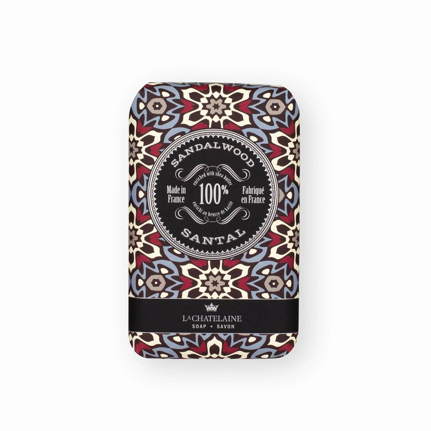 La Chatelaine Soap Supply Tin Gift Set |Unisex, Men, Women| Plant-based shea butter bar soaps | Made in France | Natural and Organic | Large soap bars | Set of 6, 8.8 oz./250g bars - Gray Mosaic