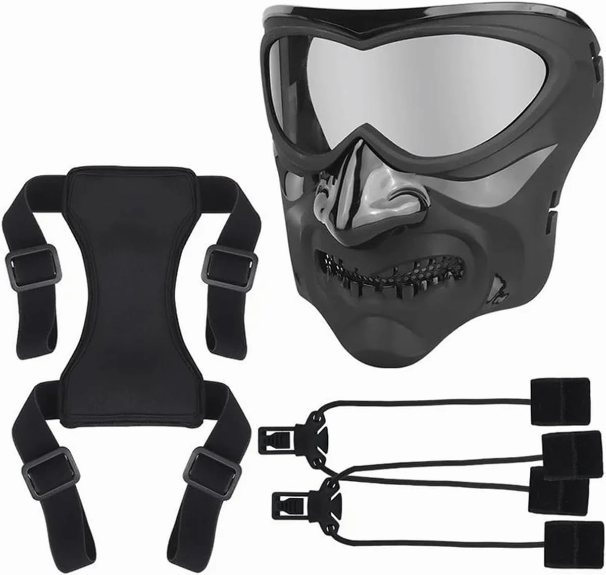 Lancer Tactical Gear Airsoft Full Face Mask Breathable Mesh (Night Knight)