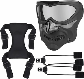 Lancer Tactical Gear Airsoft Full Face Mask Breathable Mesh (Night Knight)