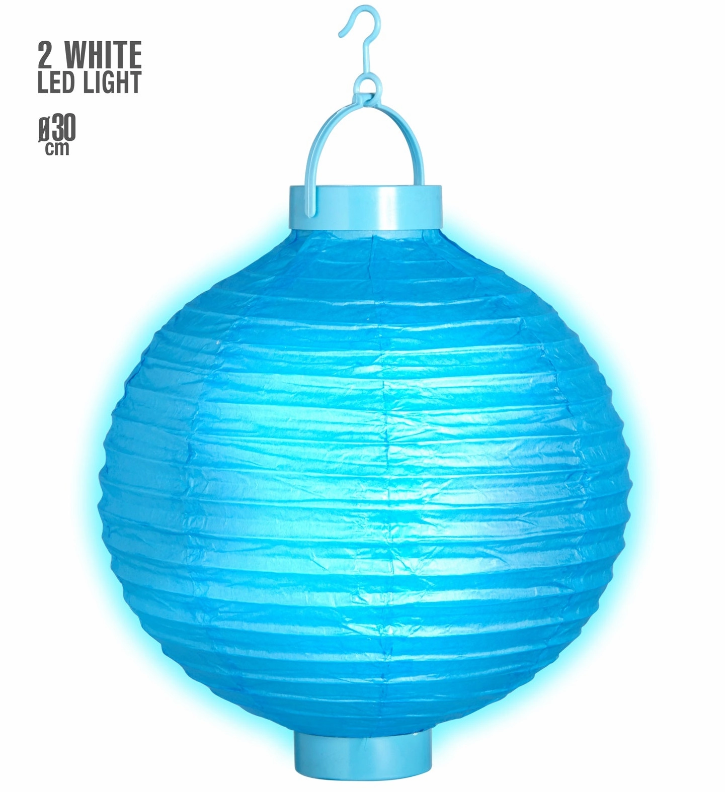 Lantern With Light 30cm Blue