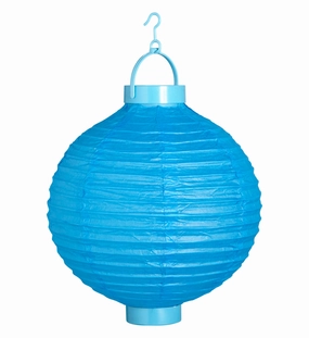 Lantern With Light 30cm Blue