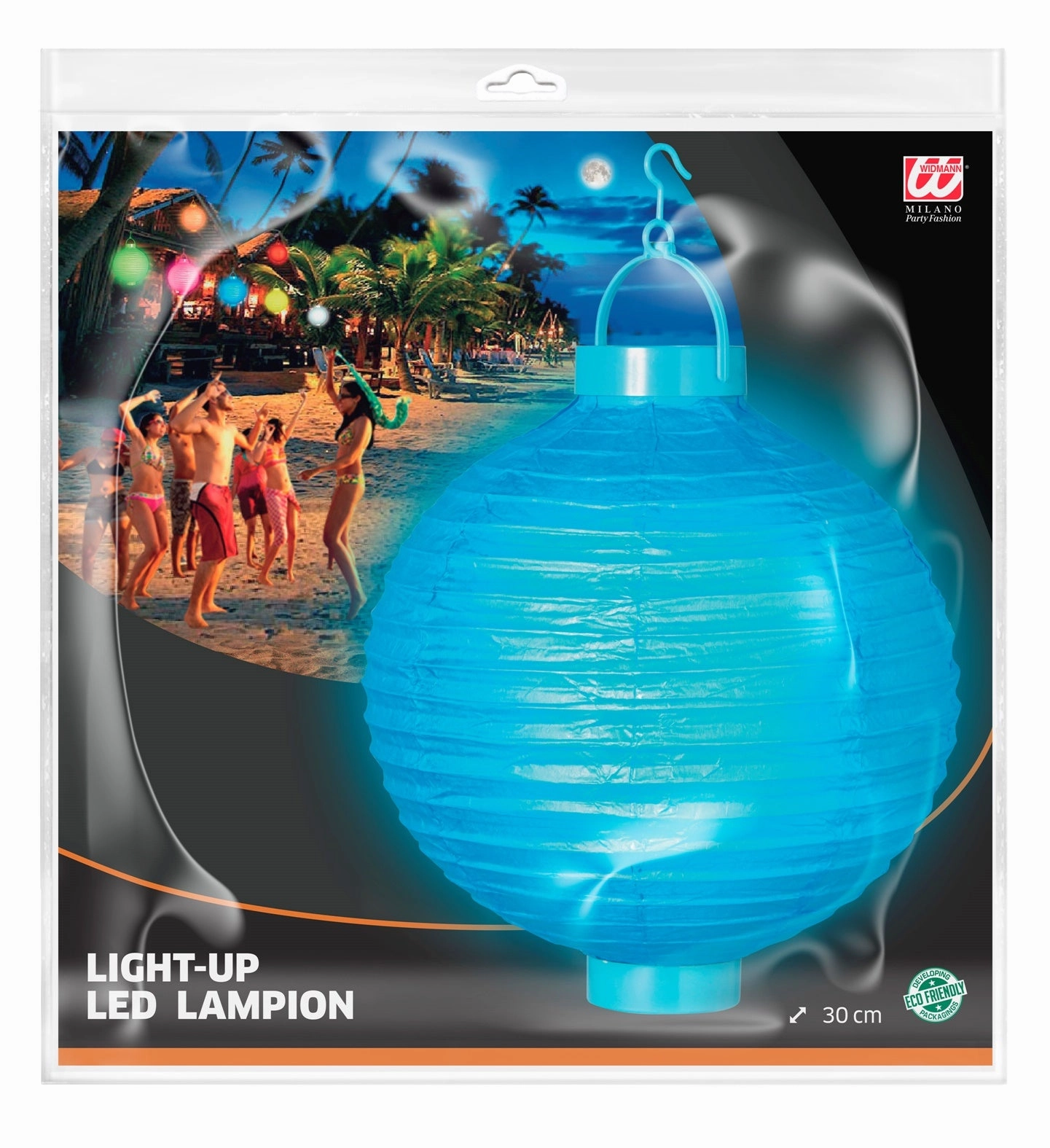 Lantern With Light 30cm Blue