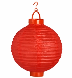 Lantern With Light 30cm Red