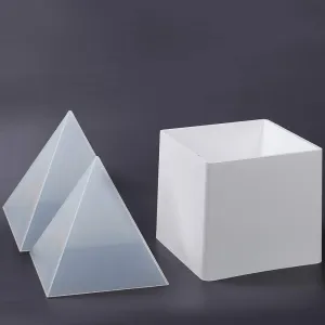 Large DIY Pyramid Resin Mold Set, Big Silicone Pyramid Molds, Jewelry Making Craft Mould Tool, 15cm/5.9", 2 x Inner Silicone Molds, 1 x Outter Shell
