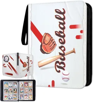 Leather product Baseball Card Binder With Sleeves, Sport Card Binder with aminated baseball design, Binder for Cards, Baseball Cards Binders 900 Pockets, Baseball Binder for Trading Cards.