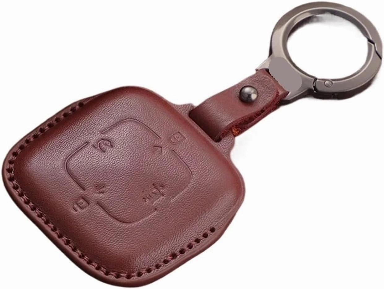 Leather Car Key Case Full Cover Shell Compatible for ZEEKR Extreme Krypton 001 Key Set ZEEKR Geek 009 Krypton X NFC 2025 Key Shell(Red-C-1)