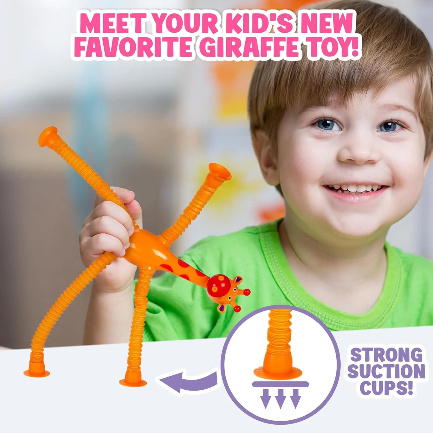LED Telescopic Suction Cup Giraffe Toys 12PACK Shape Changing Educational Fidget Toys Child Fun Interaction Sensory Toys ADHD Autistic Stimulating Creative Learning - Anxiety Imaginative Play