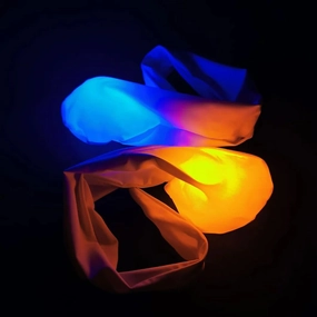 LED Poi Balls - Upgraded Soft Spinning Glow Poi Socks for Beginner Kids and Professional Rainbow Fade and High Strobe Spinning LED Glow Toy Light Up Balls, Pair