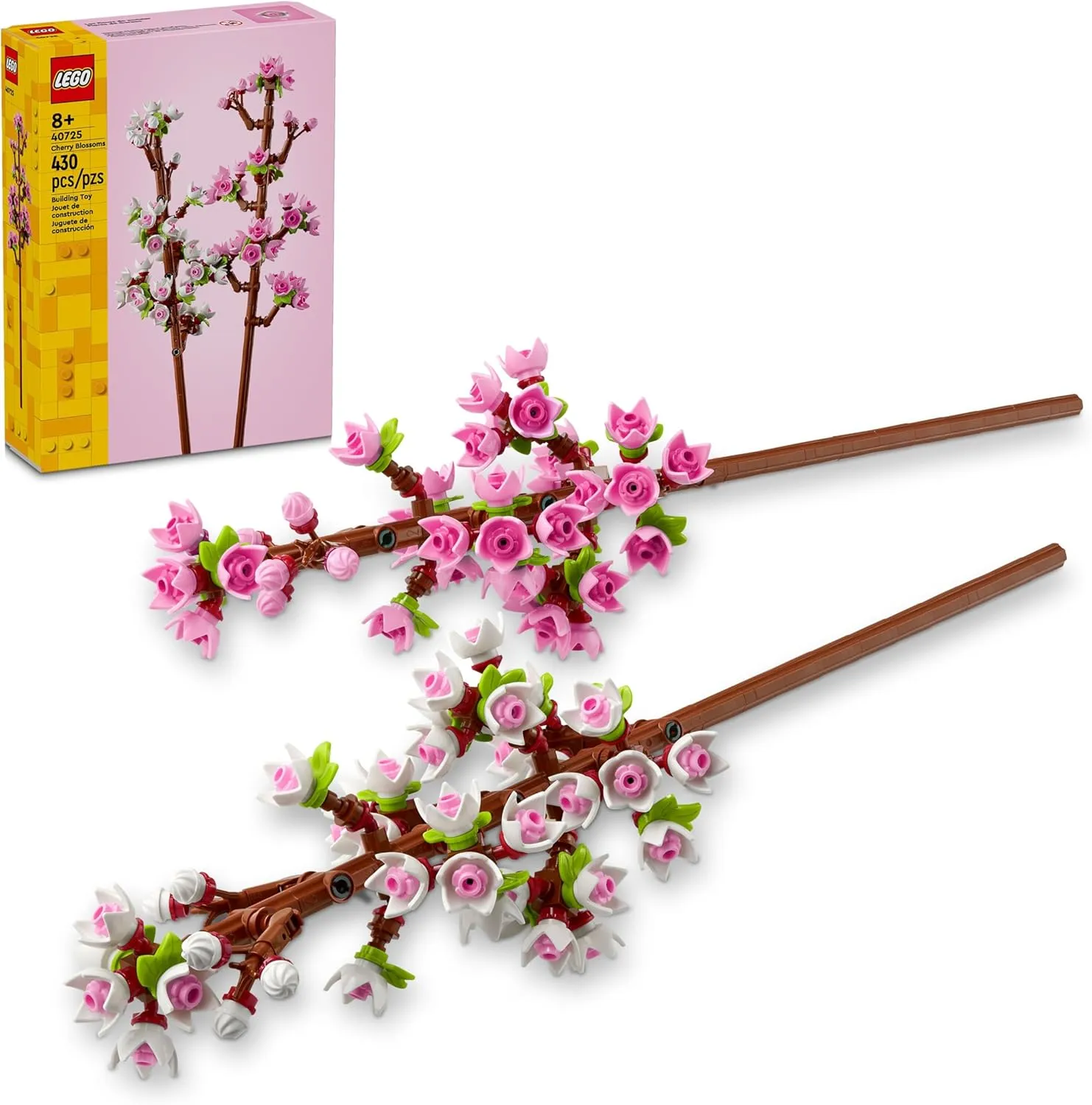 LEGO Cherry Blossom - Building Toy for Kids, Girls & Boys, Ages 8  - Artificial Cherry Blossom Decor for Home & Display - Gift for Mother's Day - 40725