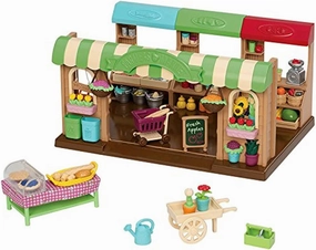 Li'l Woodzeez Store Playset – Hoppin' Farmers Market – 97pc Toy Market Set with Play Food and Shopping Accessories – Toys for Kids Aged 3 and Up