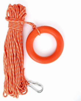 Lifesaving Rope, Outdoor Professional Throwing Rope Rescue Lifeguard Rescue Lifeline with Hook Pull Rings, Lifesaving Equipment for Swimming, Boating, Fishing