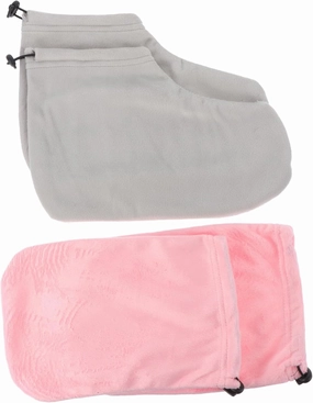 LIFKOME 1 Set Elastic Trousers Skin Exfoliating Foot para Peeling Foot Moisturizing Cracked Feet Pedicure Hand Wax Heating Gloves Fabric Pink