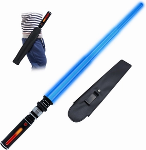 Light Up Saber for Kids, Blue Light Swords with FX Sound, Expandable Light Swords Set for Galaxy War Fighter Warriors Halloween Dress Up Parties (with Belt Clip)