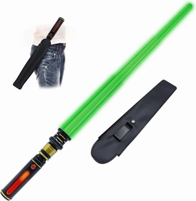 Light Up Saber for Kids, Green Light Swords with FX Sound, Expandable Light Swords Set for Galaxy War Fighter Warriors, Halloween Dress Up Parties (with Belt Clip)