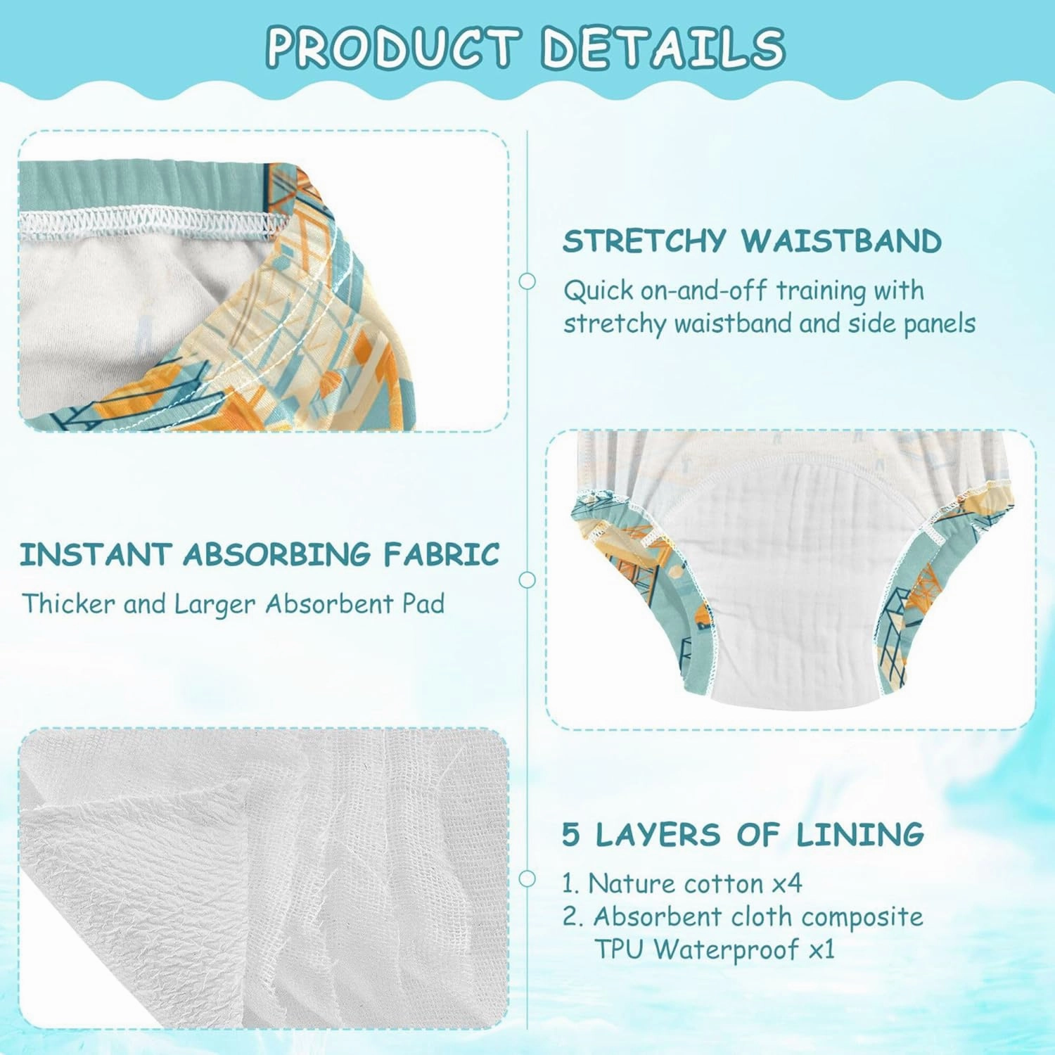 Little Girls Potty Training Shorts Soft Cotton Overnight Potty Training Underwear Pants for Kids