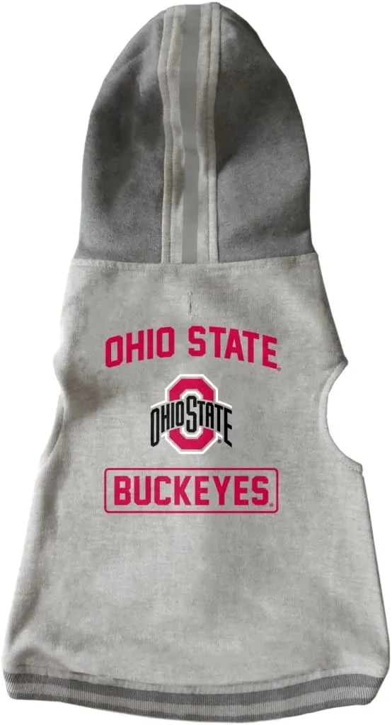 Littlearth Ohio State Buckeyes NCAA Pet Hooded Crewneck with Team Logo and Name