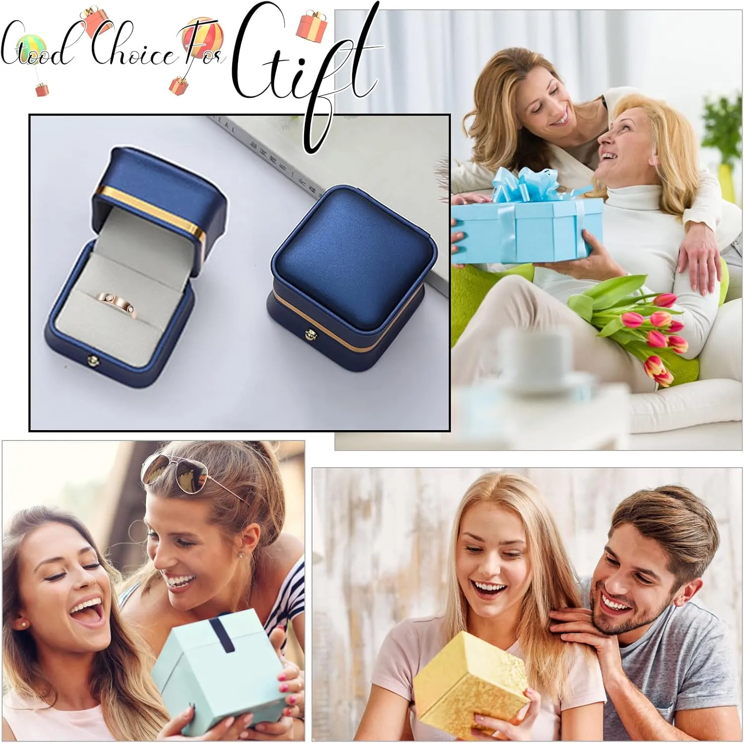 Love Rings with Gold Plated for Women Friendship Rings CZ Stainless Steel Gold/Silver Wedding Engagement Wedding Bands with Jewelry Gifts Box