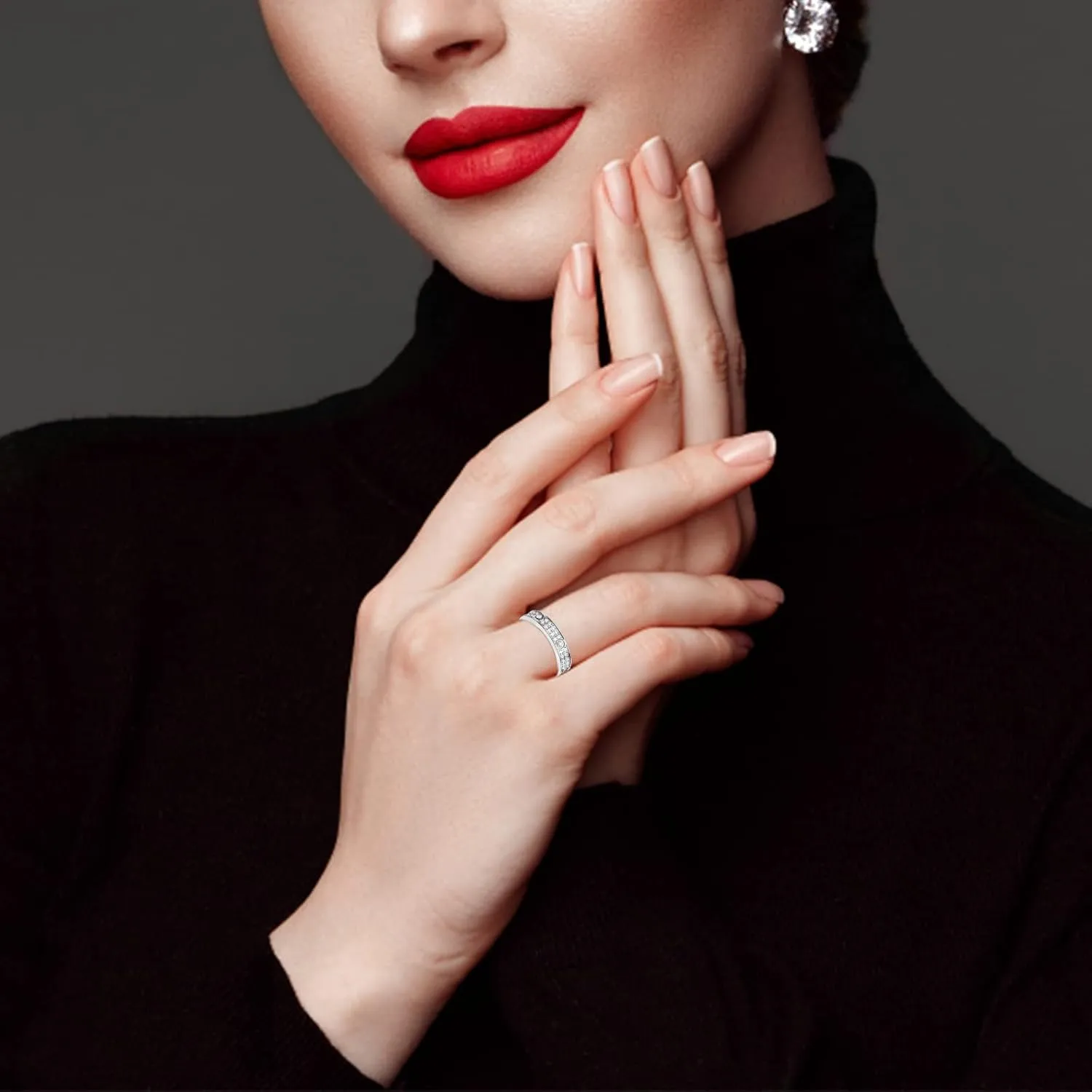 Love Rings with Gold Plated for Women Friendship Rings CZ Stainless Steel Gold/Silver Wedding Engagement Wedding Bands with Jewelry Gifts Box