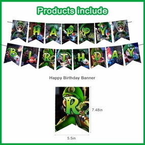 Luigi Mansion Birthday Party Decorations, Halloween Horror Theme Party Supplies with Happy Birthday Banner, Cake Toppers, Balloons for Fans Adults Party Favors