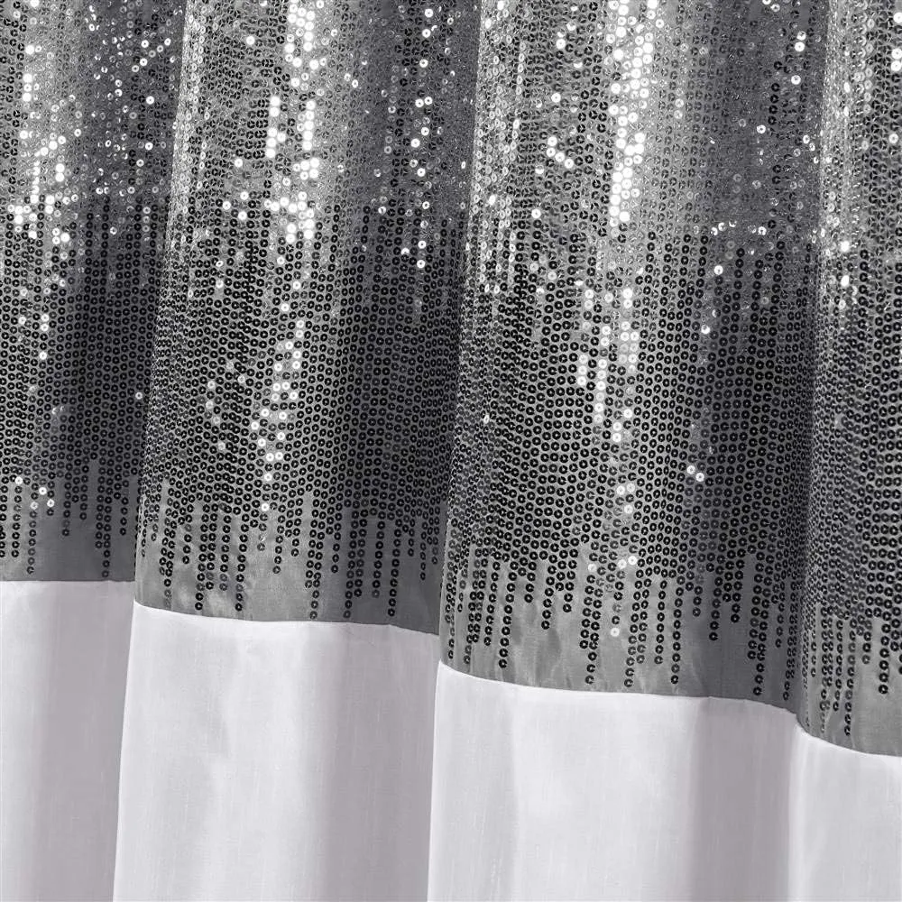 Lush Decor Night Sky Shower Curtain, 72" x 72", Black & White