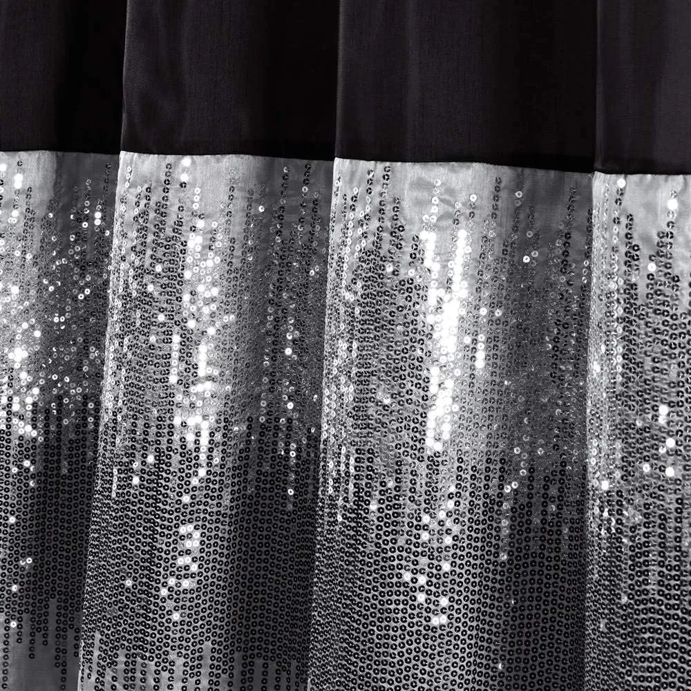 Lush Decor Night Sky Shower Curtain, 72" x 72", Black & White