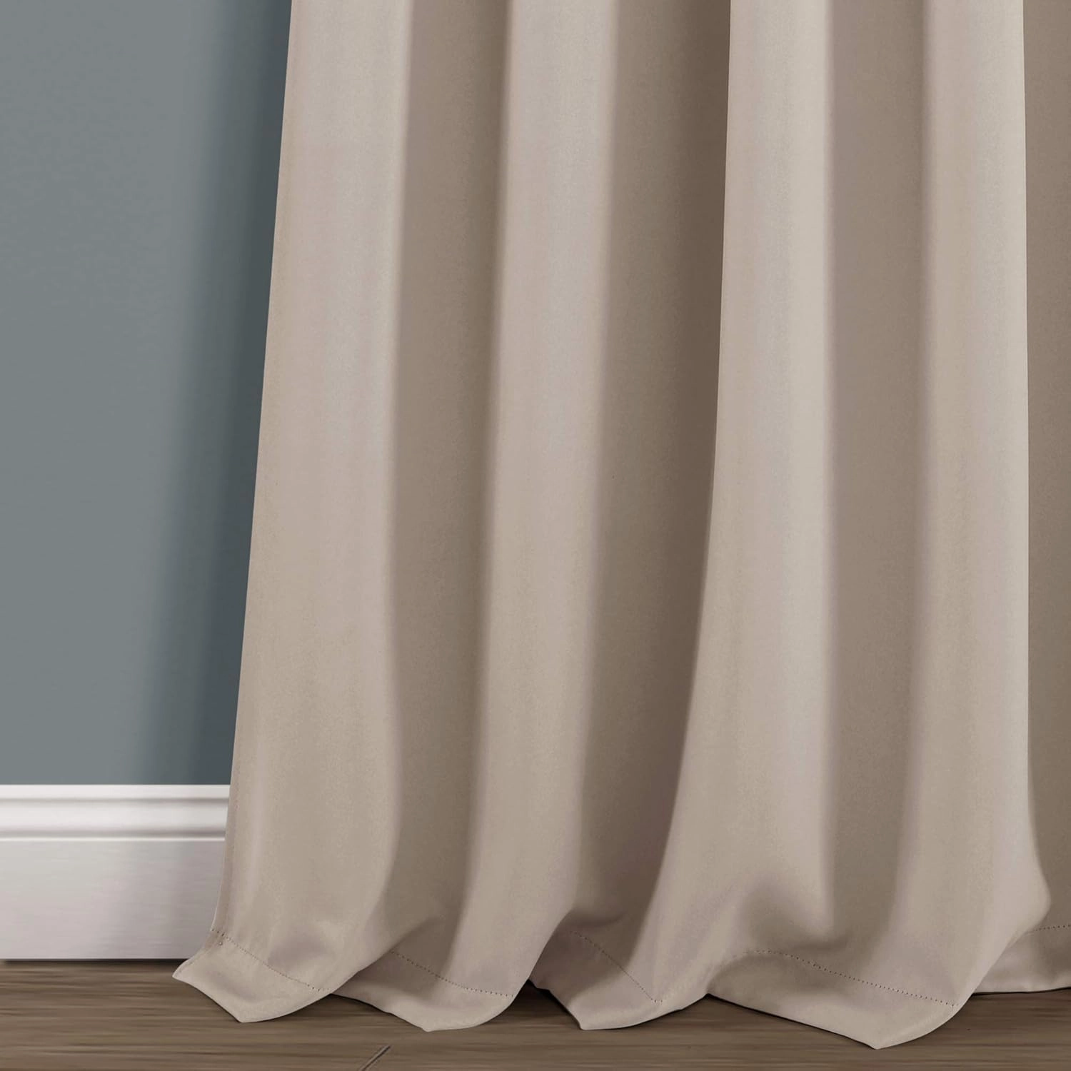 Lush Decor Insulated Knotted Tab Top Blackout Window Curtain Panels, Pair, 52" W x 95" L, Wheat - Blackout Curtains - Traditional & French Country Curtains For Living Room, Bedroom & Dining Room