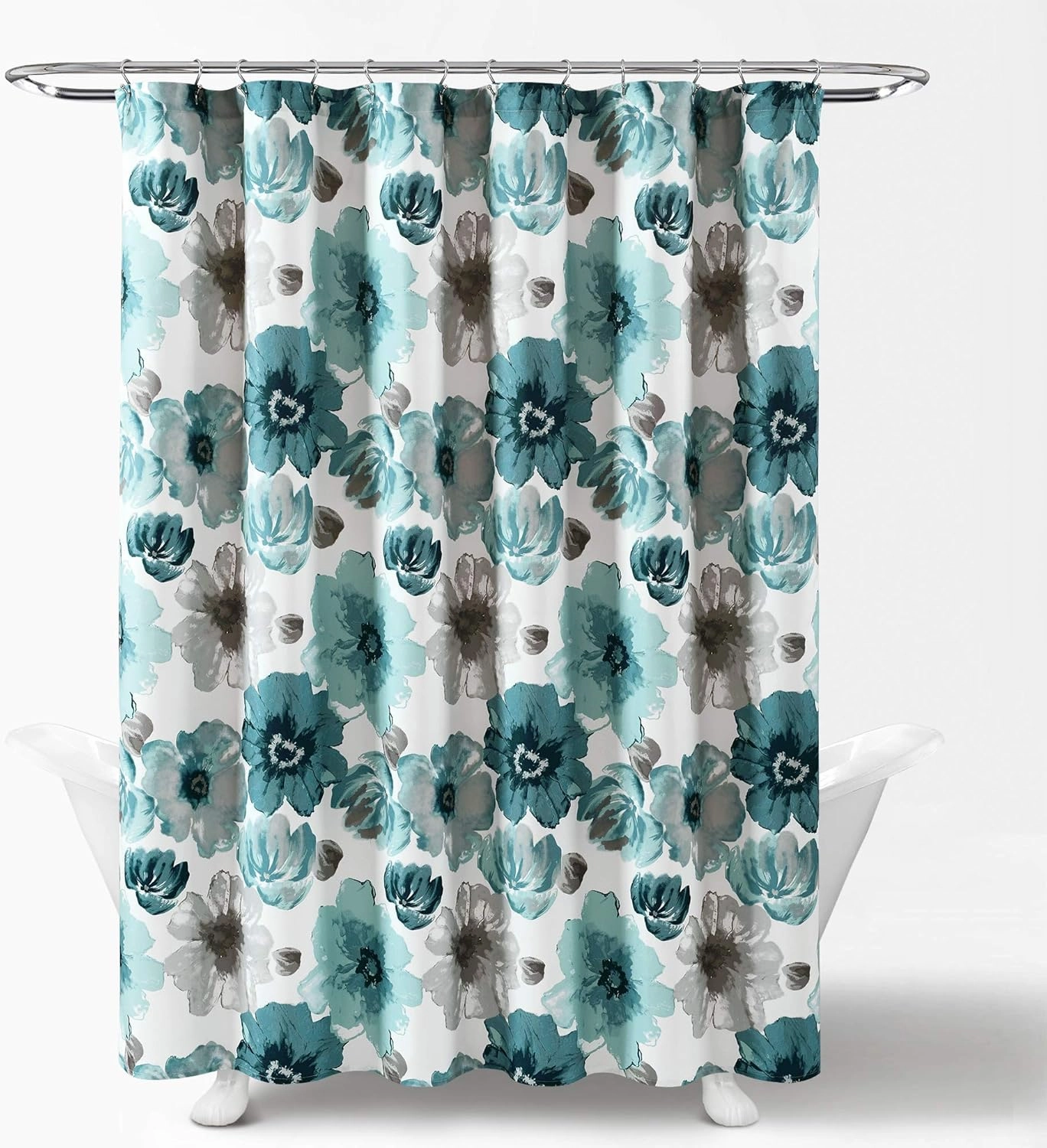 Lush Decor Leah Shower Curtain, 72" x 72", Blue
