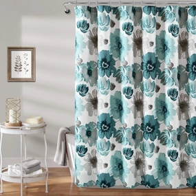 Lush Decor Leah Shower Curtain, 72" x 72", Blue