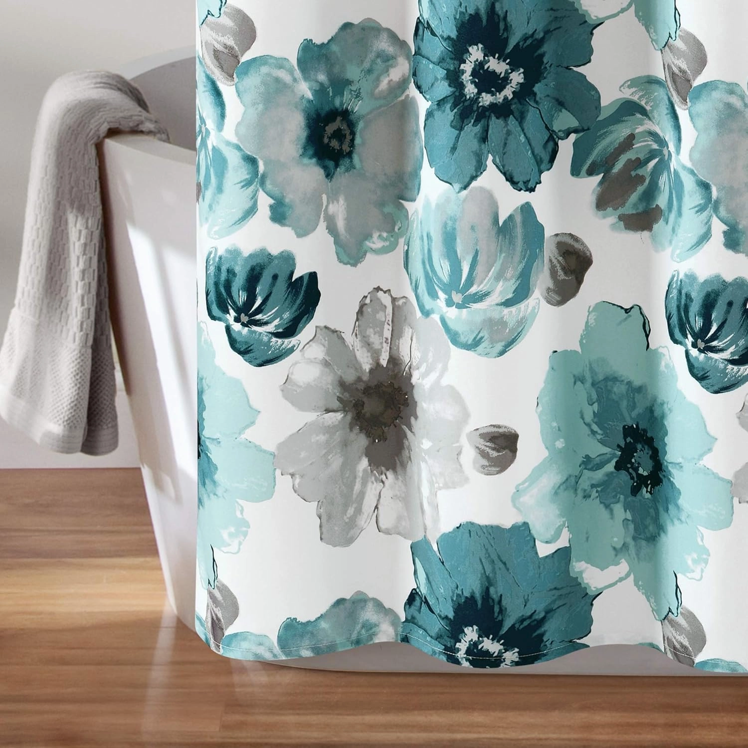 Lush Decor Leah Shower Curtain, 72" x 72", Blue