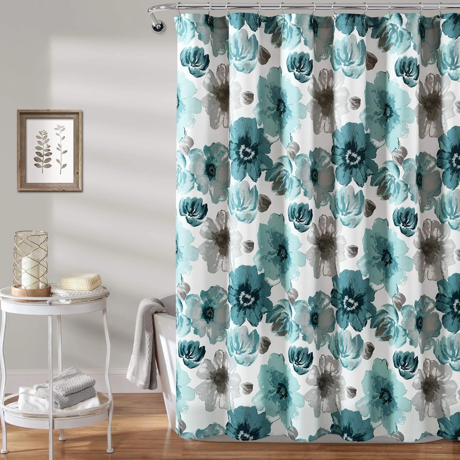 Lush Decor Leah Shower Curtain, 72" x 72", Blue