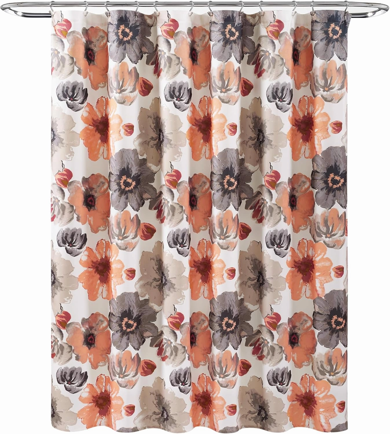Lush Decor Leah Shower Curtain, 72" x 72", Coral