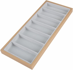 Luxe 7-Compartment Sunglasses Organizer - Wooden Velvet-Lined Jewelry Display Case for Eyewear, Watches & Rings | Farmhouse Modern Home Decor & Gift(Inner Ash)