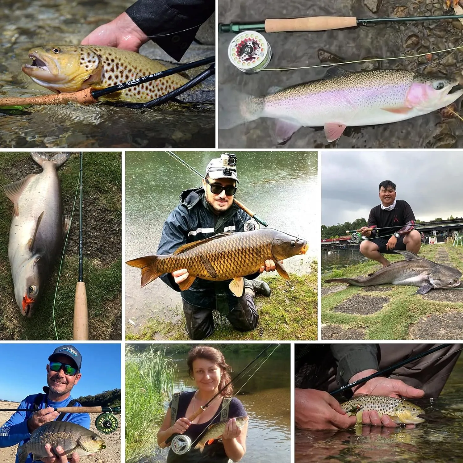 M MAXIMUMCATCH Maxcatch Extreme Graphite Fly Fishing Rod 4-Piece 9 Feet with IM6 Carbon Blank, Hard Chromed Guides, A Cork Grip (Size:3/4/5/6/7/8/10wt)