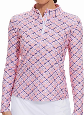 M MOTEEPI Womens Golf Shirt Long Sleeve Athletic Quarter Zip Pullover Sun Protection with Pocket