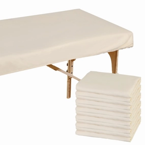 Macarrie 6 Pack Microfiber Massage Table Sheets Soft Massage Table Cover Reusable Spa Bed Sheets Salon Protective Cover Fitted(Beige)