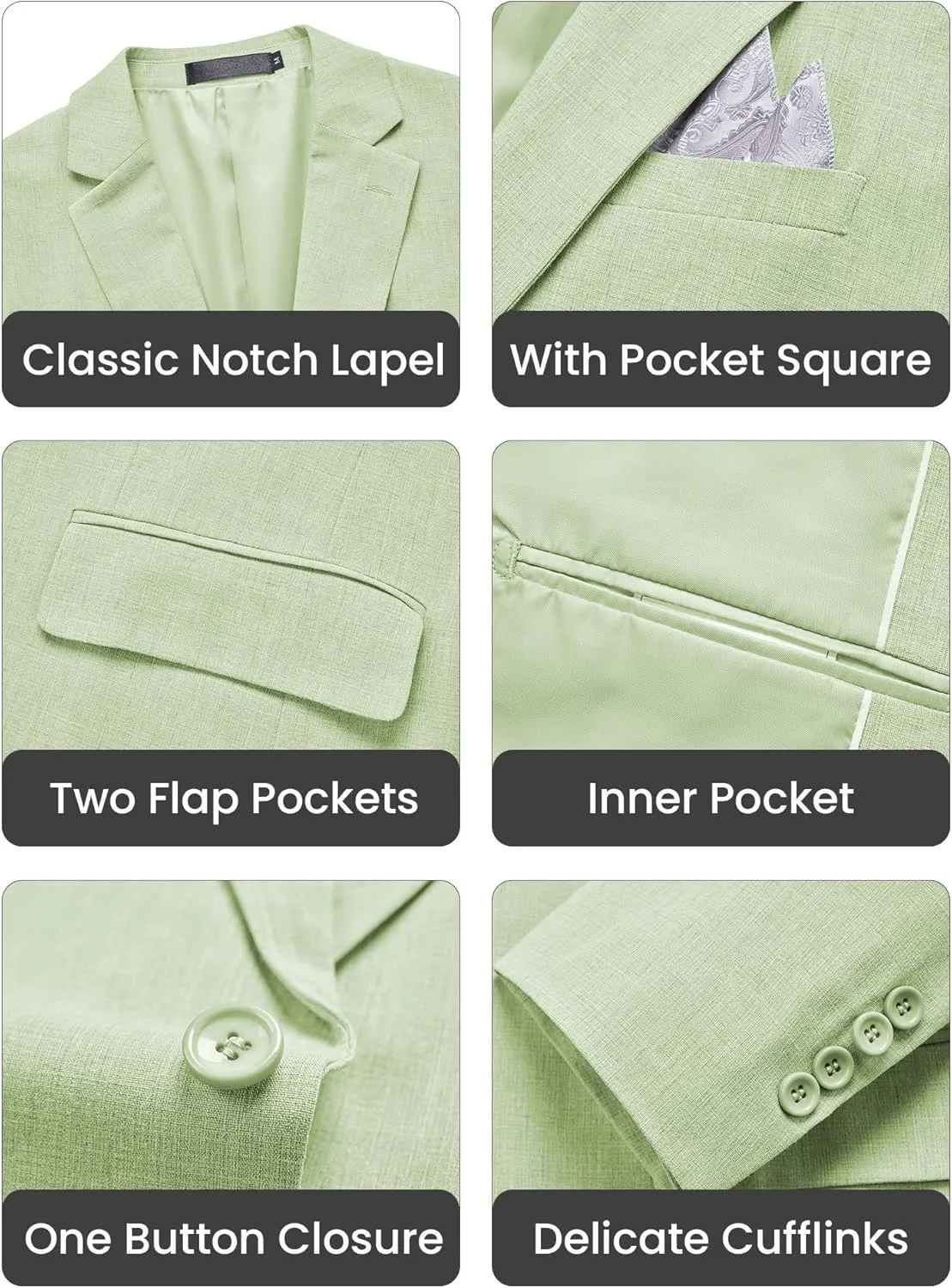 MAGE MALE Men's Slim Fit Blazer Jackets Suit One Button Lightweight Sport Coats Casual Blazer