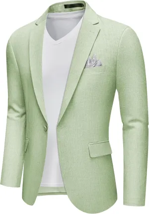 MAGE MALE Men's Slim Fit Blazer Jackets Suit One Button Lightweight Sport Coats Casual Blazer