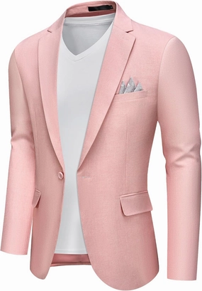 MAGE MALE Men's Slim Fit Blazer Jackets Suit One Button Lightweight Sport Coats Casual Blazer