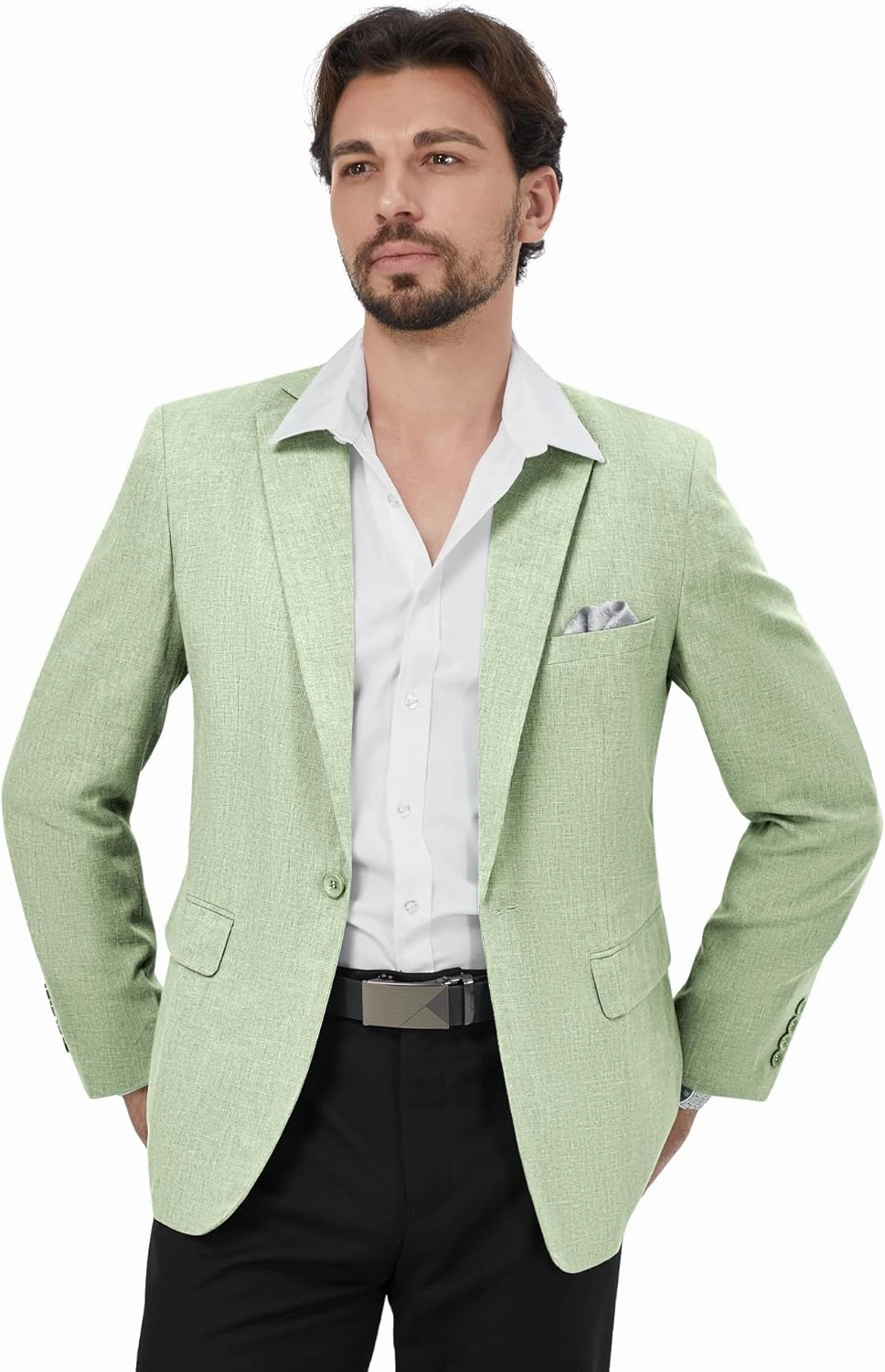 MAGE MALE Men's Slim Fit Blazer Jackets Suit One Button Lightweight Sport Coats Casual Blazer