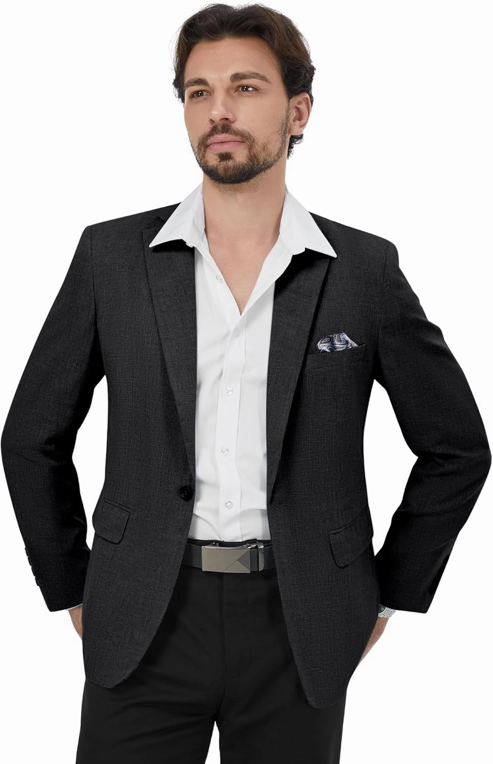 MAGE MALE Men's Slim Fit Blazer Jackets Suit One Button Lightweight Sport Coats Casual Blazer