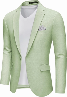 MAGE MALE Men's Slim Fit Blazer Jackets Suit One Button Lightweight Sport Coats Casual Blazer