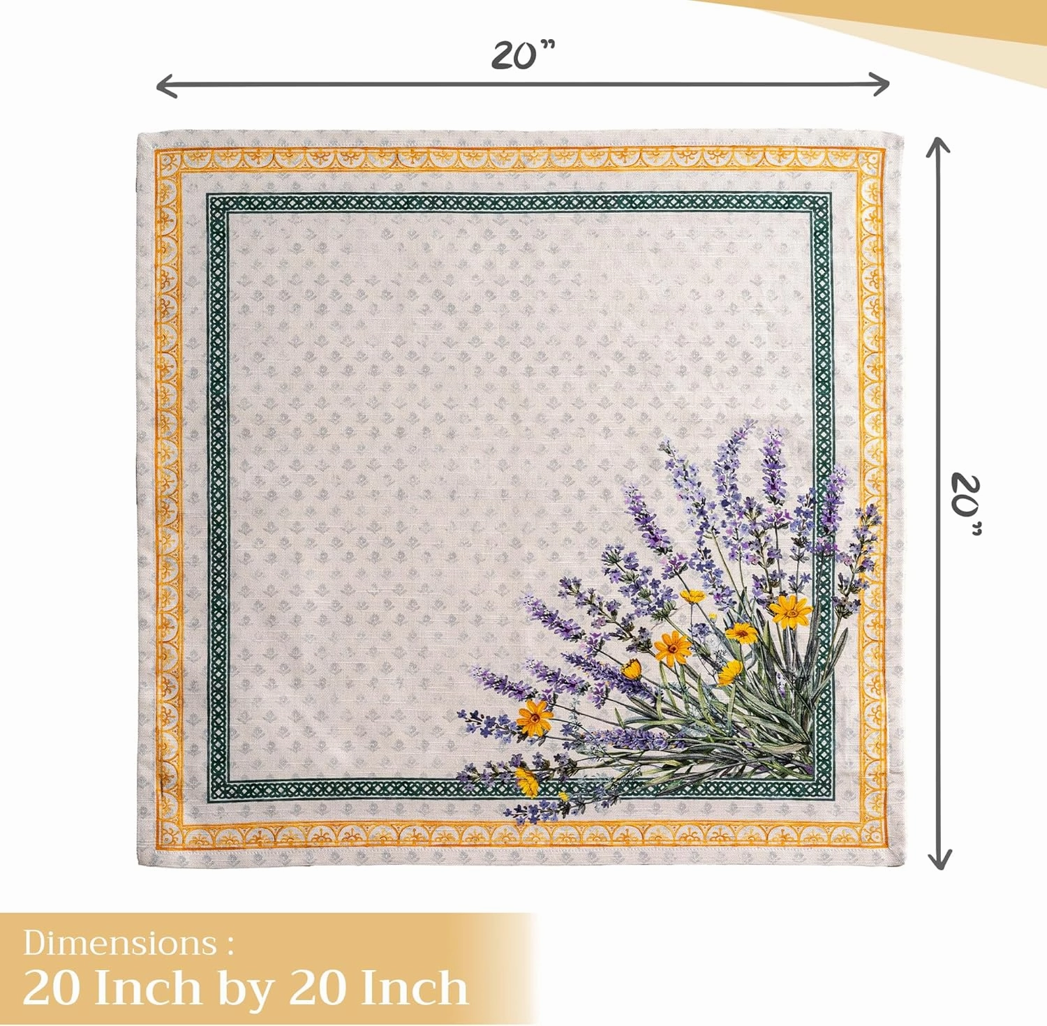 Maison d'Hermine Cloth Napkins Set of 4 100% Cotton Everyday Reusable Square Napkins Cloth Washable, Dinner, Party, Wedding, Restaurant, Spring/Summer (Fanny Lavender, 20" x 20")