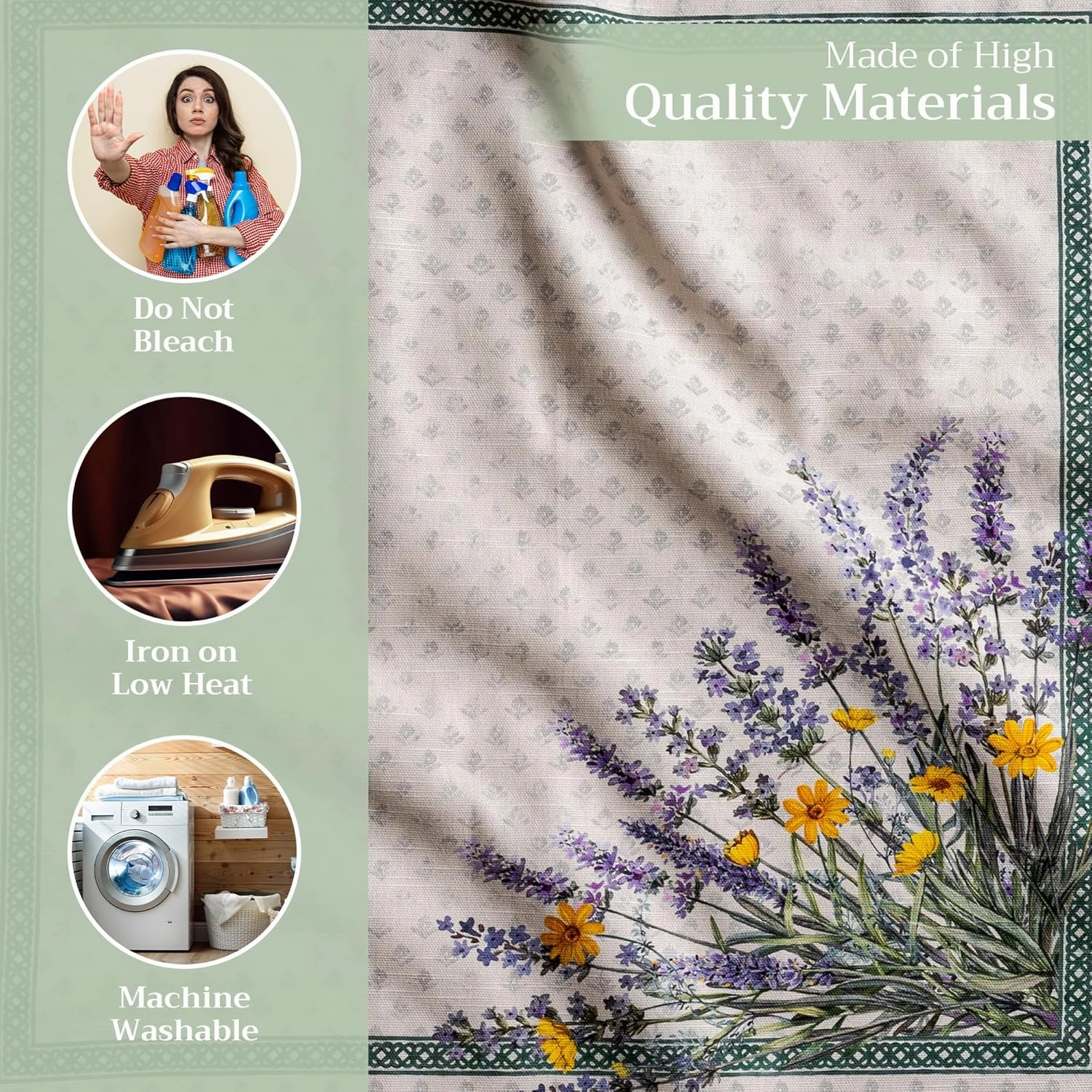 Maison d'Hermine Cloth Napkins Set of 4 100% Cotton Everyday Reusable Square Napkins Cloth Washable, Dinner, Party, Wedding, Restaurant, Spring/Summer (Fanny Lavender, 20" x 20")