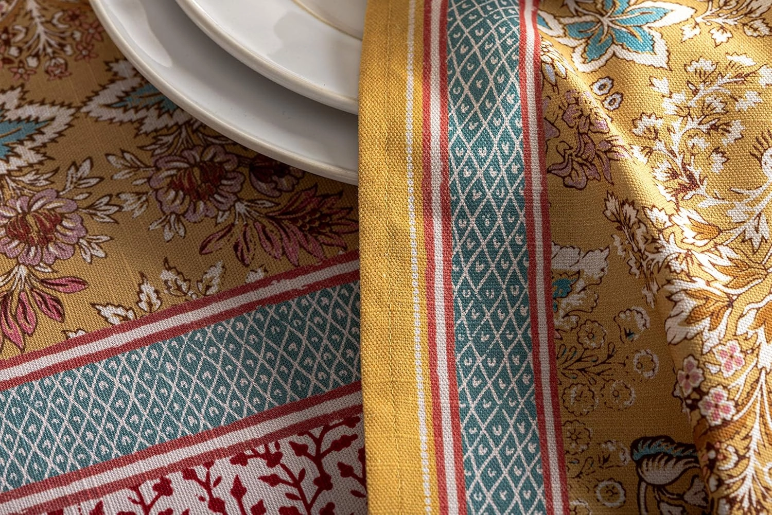 Maison d'Hermine Cloth Napkins Set of 4 100% Cotton Everyday Reusable Square Napkins Cloth Washable, Dinner, Party, Wedding, Restaurant, Spring/Summer (Marquise, 20" x 20")