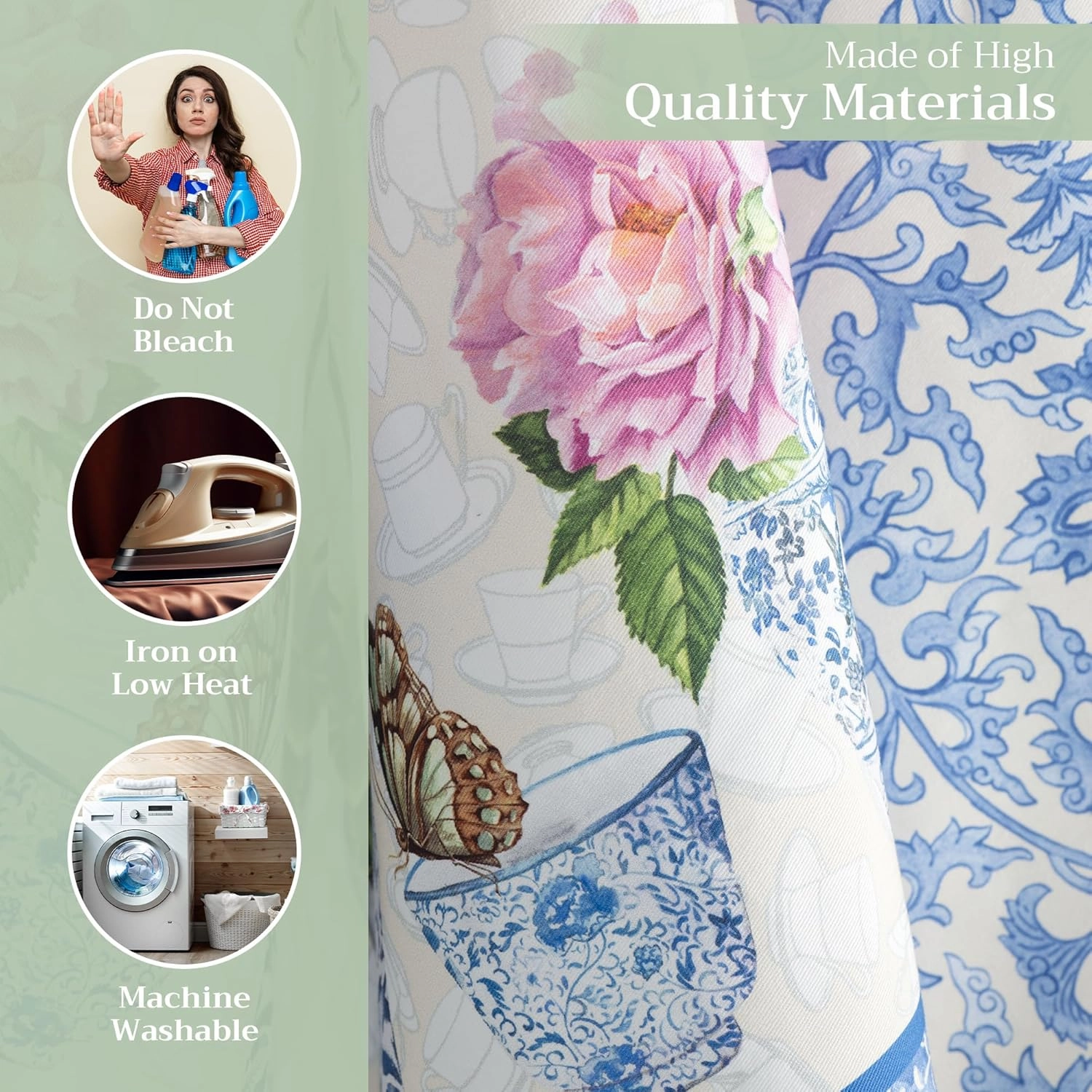 Maison d'Hermine Kitchen Towels Set of 3 100% Cotton 27.50" x 20" Reusable Cloth Tea Dish Towels Absorbent with Hanging Loop for Kitchen, Home, Dining, Cocktail Parties Spring/Summer (Canton)
