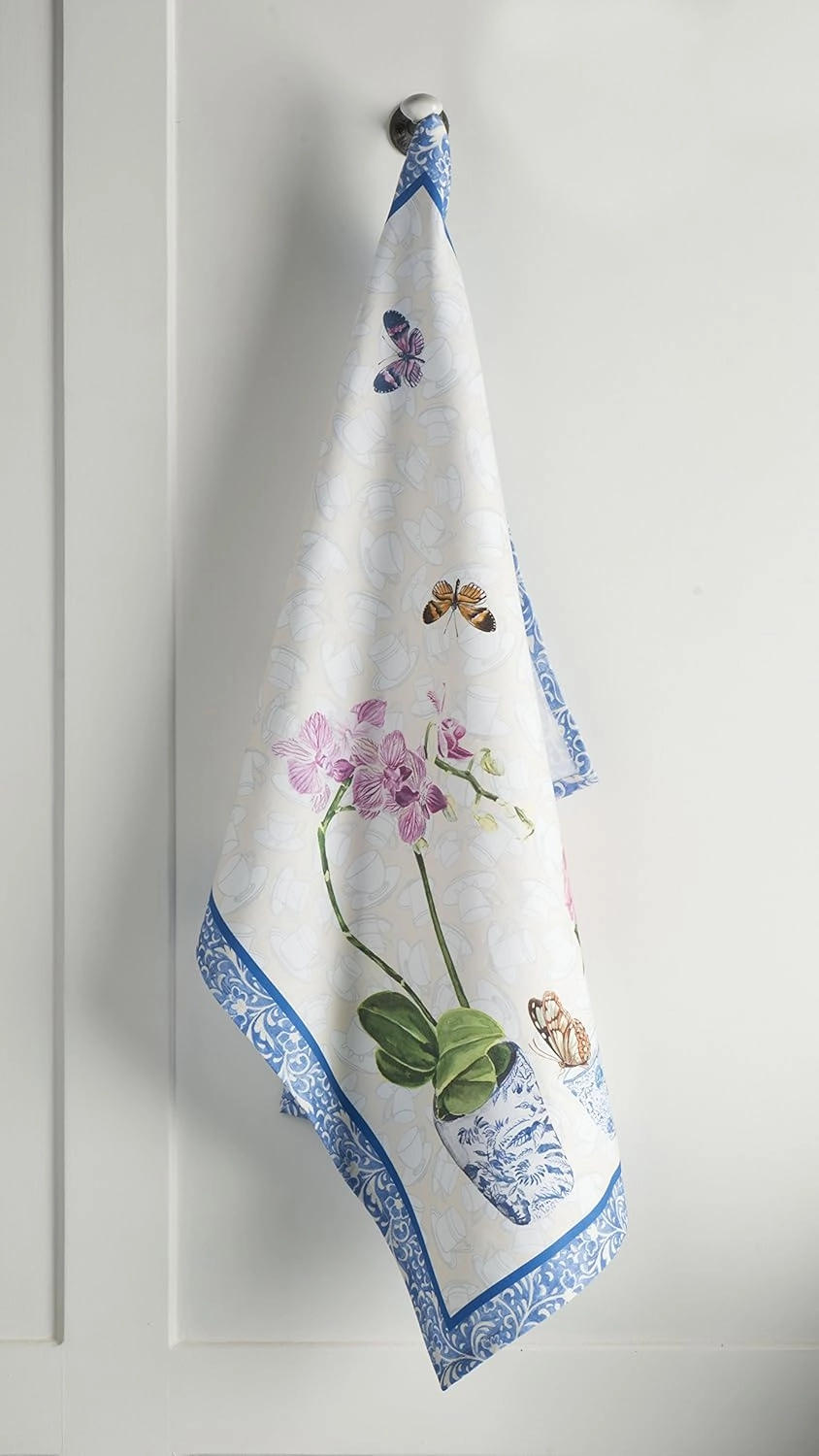 Maison d'Hermine Kitchen Towels Set of 3 100% Cotton 27.50" x 20" Reusable Cloth Tea Dish Towels Absorbent with Hanging Loop for Kitchen, Home, Dining, Cocktail Parties Spring/Summer (Canton)