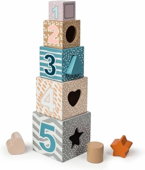 Mary Meyer Leika Wooden Toys Nesting & Stacking Blocks Montessori Toys for 18  Months Old Toddler Preschool Gifts, 3.5 x 13.5-Inches, Woodland Animals
