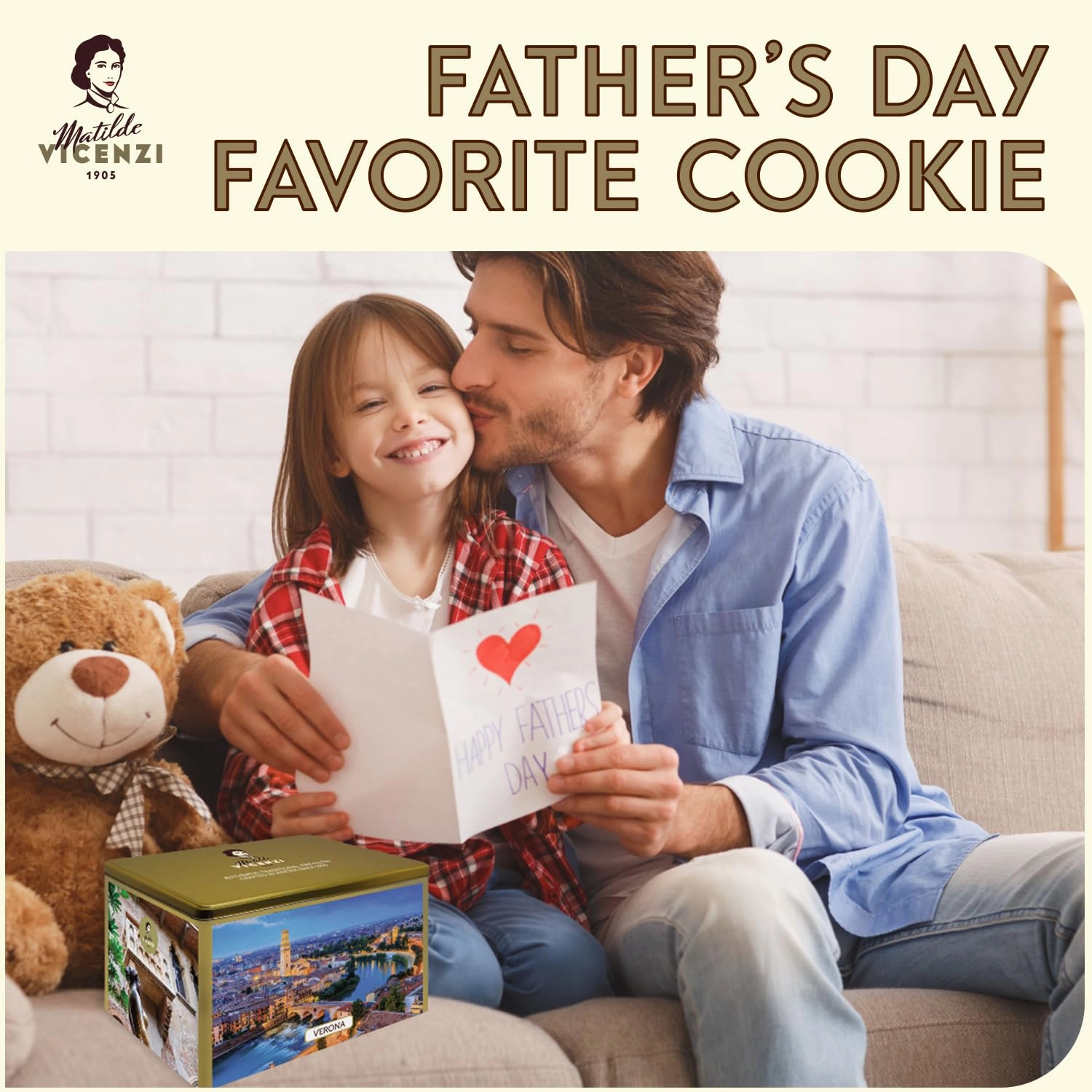 Matilde Vicenzi Verona Gift Tin - Assortment of Italian Pastries and Cookies for Father's Day - 32oz (907g)